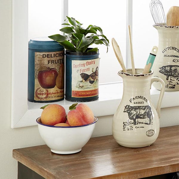 Vintage-Inspired Dairy and Fruit Canisters, Set of 3
